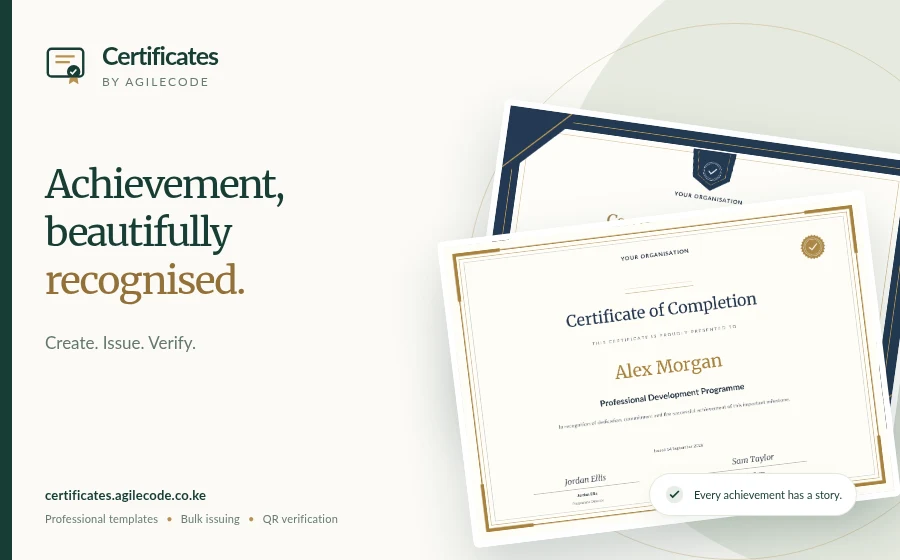 How to create training certificates online with Agilecode