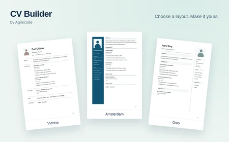 CV Builder template previews